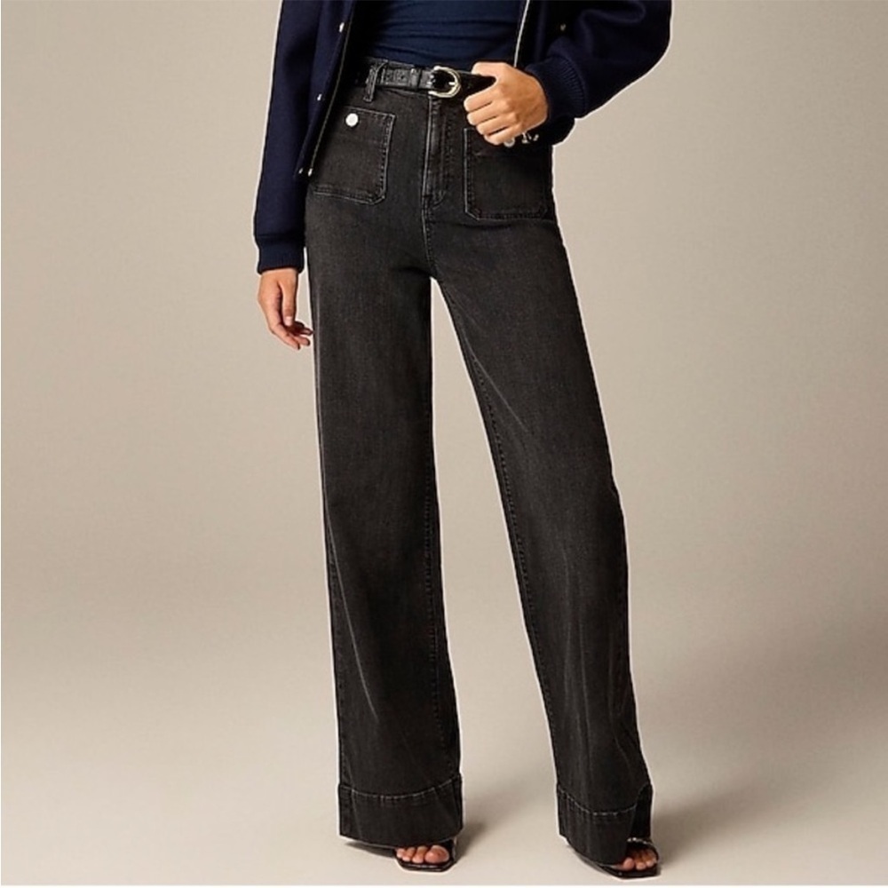 J Crew High-Rise Sailor '96 Denim Trouser Jeans Washed Black Size 28 NWOT